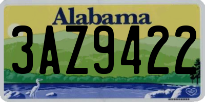 AL license plate 3AZ9422
