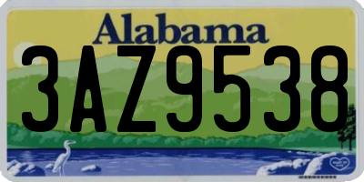 AL license plate 3AZ9538