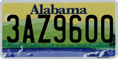 AL license plate 3AZ9600