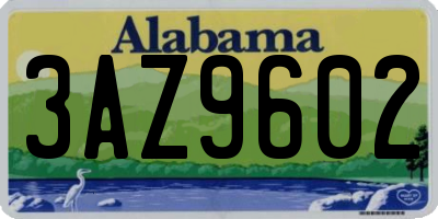 AL license plate 3AZ9602