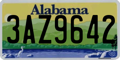 AL license plate 3AZ9642