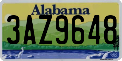 AL license plate 3AZ9648