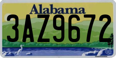 AL license plate 3AZ9672