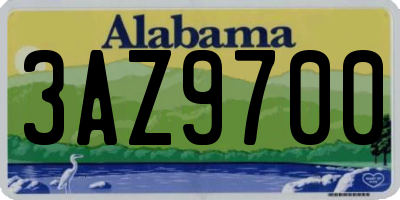 AL license plate 3AZ9700