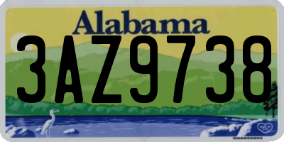 AL license plate 3AZ9738