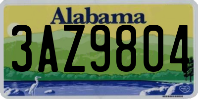 AL license plate 3AZ9804