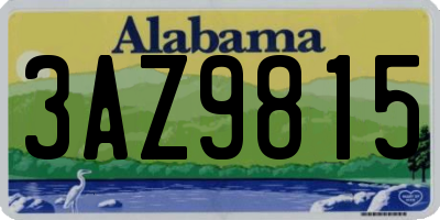 AL license plate 3AZ9815