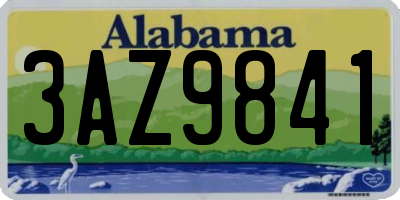 AL license plate 3AZ9841