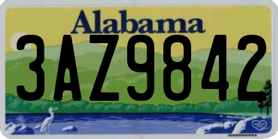 AL license plate 3AZ9842