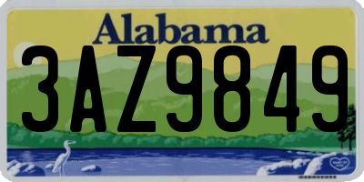 AL license plate 3AZ9849