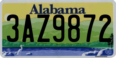AL license plate 3AZ9872