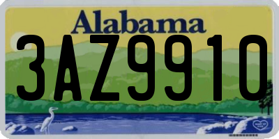 AL license plate 3AZ9910