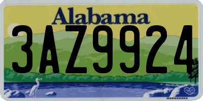 AL license plate 3AZ9924