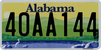 AL license plate 40AA144