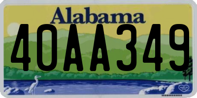 AL license plate 40AA349