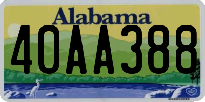 AL license plate 40AA388