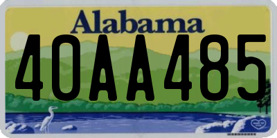 AL license plate 40AA485