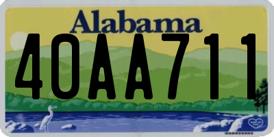 AL license plate 40AA711
