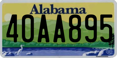 AL license plate 40AA895