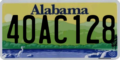 AL license plate 40AC128