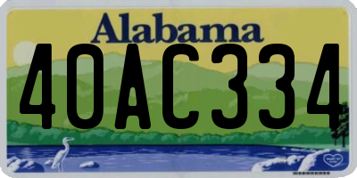 AL license plate 40AC334