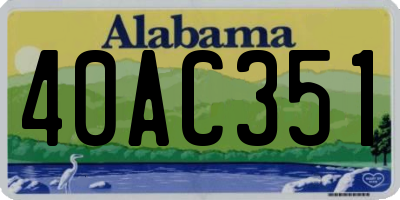 AL license plate 40AC351