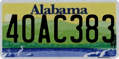AL license plate 40AC383