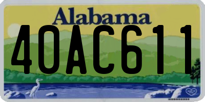 AL license plate 40AC611
