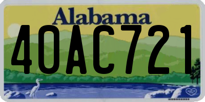 AL license plate 40AC721