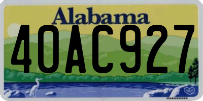 AL license plate 40AC927