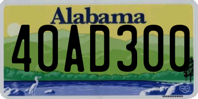 AL license plate 40AD300