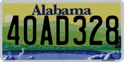 AL license plate 40AD328