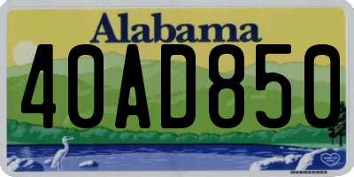 AL license plate 40AD850