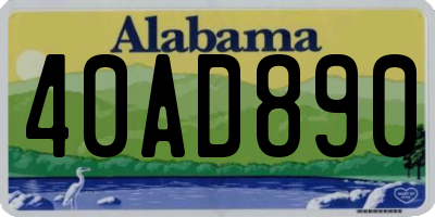AL license plate 40AD890