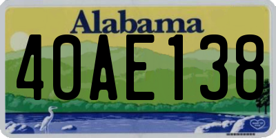 AL license plate 40AE138