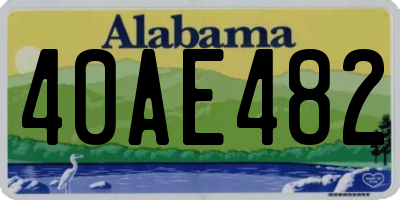 AL license plate 40AE482