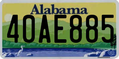 AL license plate 40AE885