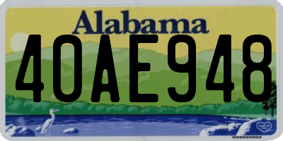 AL license plate 40AE948