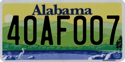 AL license plate 40AF007