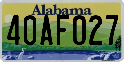 AL license plate 40AF027