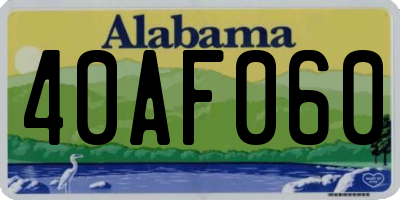 AL license plate 40AF060
