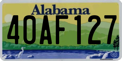 AL license plate 40AF127