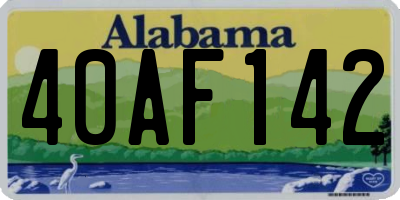 AL license plate 40AF142