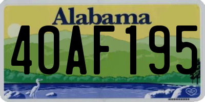 AL license plate 40AF195