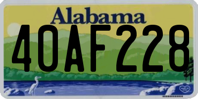 AL license plate 40AF228