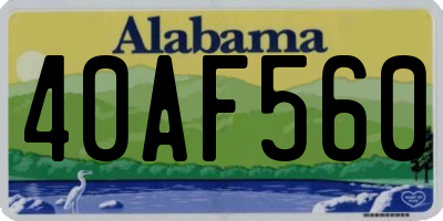 AL license plate 40AF560