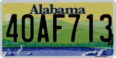 AL license plate 40AF713