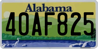 AL license plate 40AF825