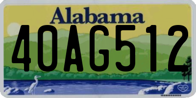 AL license plate 40AG512