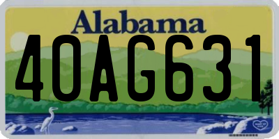 AL license plate 40AG631
